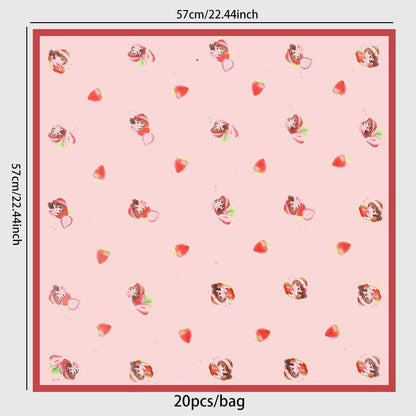 Strawberry Girl Waterproof Korean Flower Wrapping Paper,22.8*22.8 inch-20 sheets - Huayi Flower Wraps