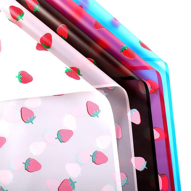 Strawberry Waterproof Flower Wrapping Paper,22.8*22.8 inch - 20 sheets - Huayi Flower Wraps