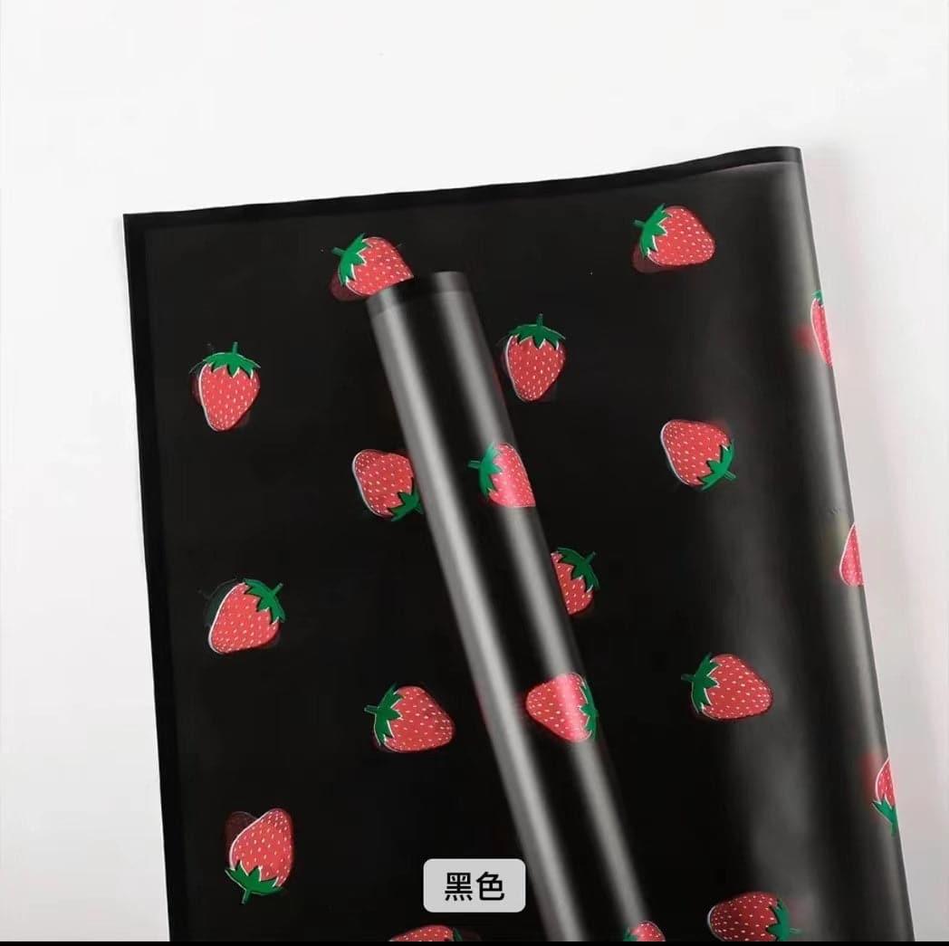 Strawberry Waterproof Flower Wrapping Paper,22.8*22.8 inch - 20 sheets - Huayi Flower Wraps