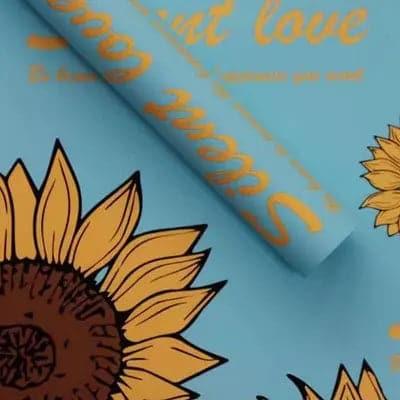 Sunflower Waterproof Flower Wrapping Paper ,22.8*22.8 Inch - 20 Sheets - Huayi Flower Wraps