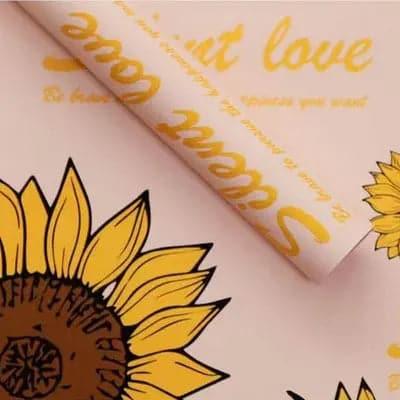 Sunflower Waterproof Flower Wrapping Paper ,22.8*22.8 Inch - 20 Sheets - Huayi Flower Wraps