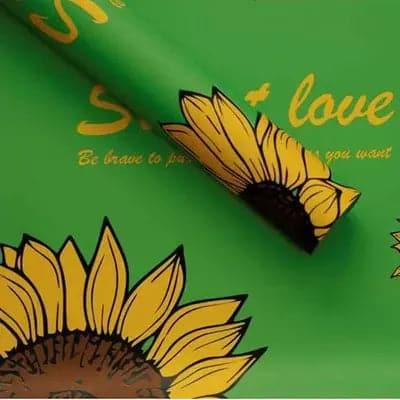 Sunflower Waterproof Flower Wrapping Paper ,22.8*22.8 Inch - 20 Sheets - Huayi Flower Wraps