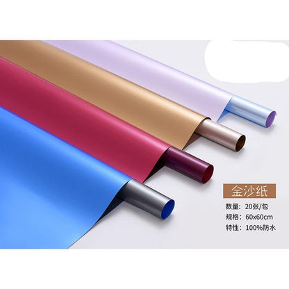 Two-Color Matte Film Paper Flower Wrapping Paper,22.8*22.8 inch - 20 sheets - Huayi Flower Wraps