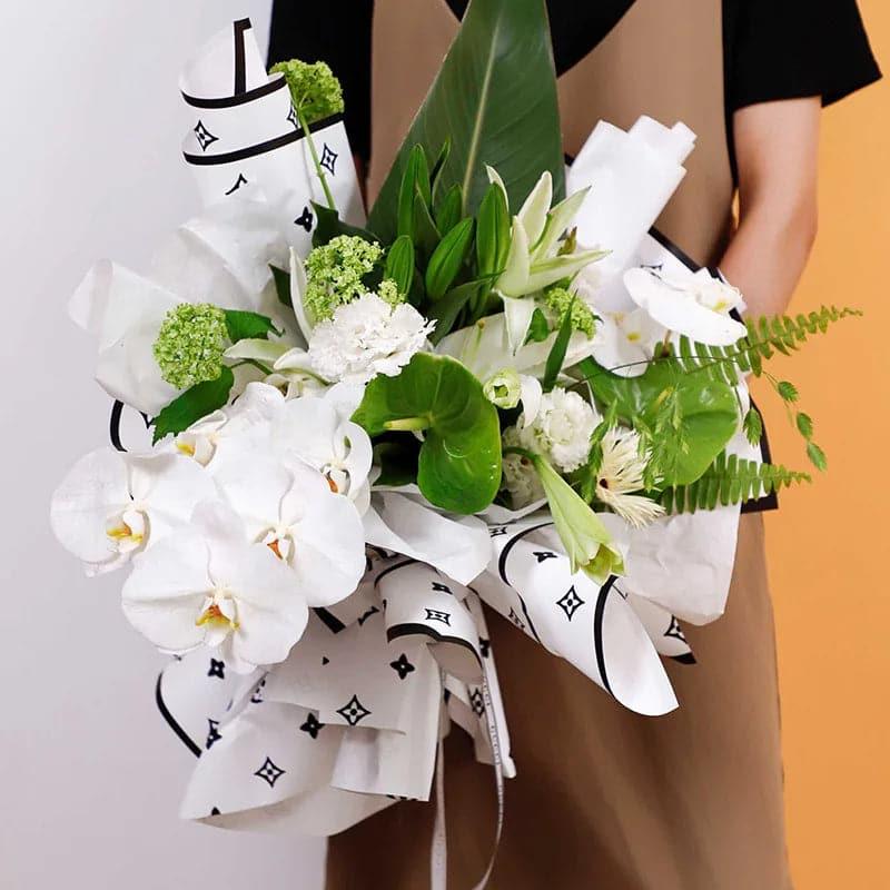 Valentine's Day Bouquet Wrapper Floral Paper Waterproof,22.8*22.8 Inch-10 Sheets - Huayi Flower Wraps