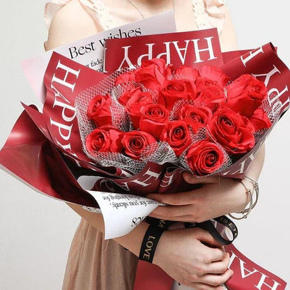 Valentine'S Day Colorful Bouquet Wrapping Paper,22.8*22.8 Inch-20 Sheets - Huayi Flower Wraps