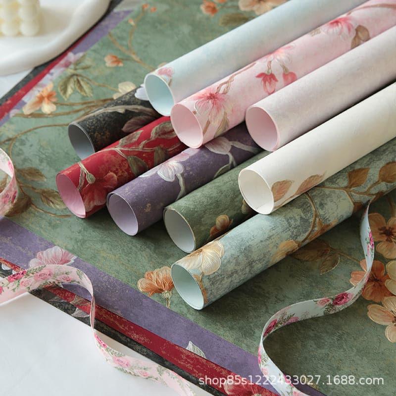 Valentine'S Day Embossed Three-Dimensional Flower Wrapping Paper,20.86*20.86 inch -10 sheets - Huayi Flower Wraps