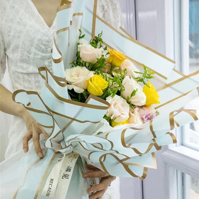 Valentine'S Day Gift Bouquet Translucent ,22.8*22.8 Inch-20 Sheets - Huayi Flower Wraps