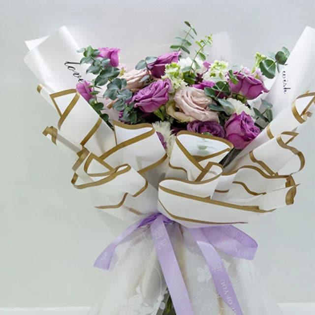 Valentine'S Day Gift Bouquet Translucent ,22.8*22.8 Inch-20 Sheets - Huayi Flower Wraps