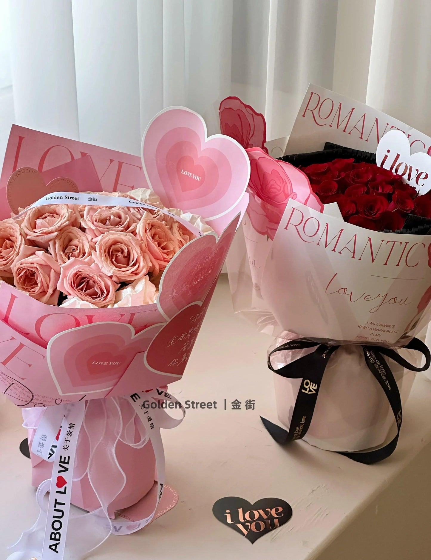 Valentine'S Day Love Kraft Paper Style Packaging Flower Paper,13.7 inch*19.6 inch - Huayi Flower Wraps