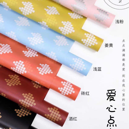 Valentine's Day Love Pattern Flower Wrapping Paper,22.8*22.8 Inch-20 Sheets - Huayi Flower Wraps