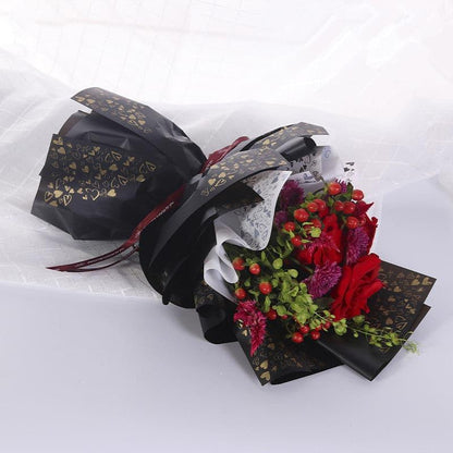 Valentine's Day Meet love around the corner Flower Wrapping Paper,22.8*22.8 inch - 20 sheets - Huayi Flower Wraps