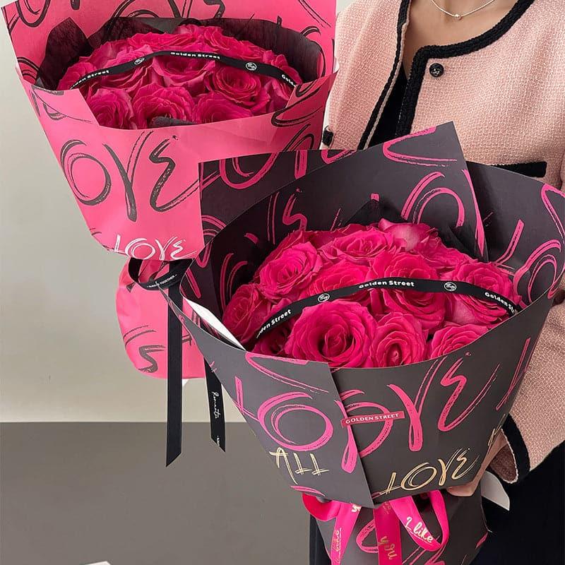 Valentine'S Day Waterproof Flower Paper,22.8*22.8 inch - 20 sheets - Huayi Flower Wraps