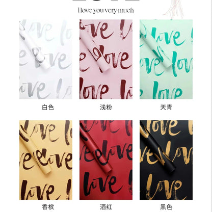 Valentine'S Day Wrapping Paper I Love You,22.8*22.8 inch - 20 sheets - Huayi Flower Wraps