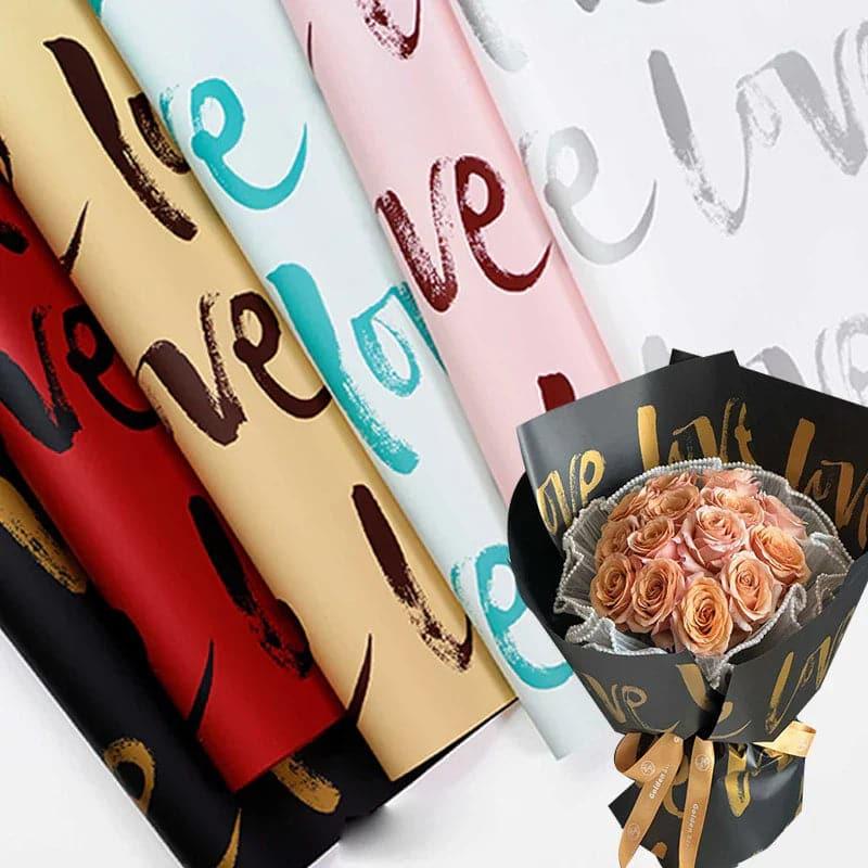 Valentine'S Day Wrapping Paper I Love You,22.8*22.8 inch - 20 sheets - Huayi Flower Wraps