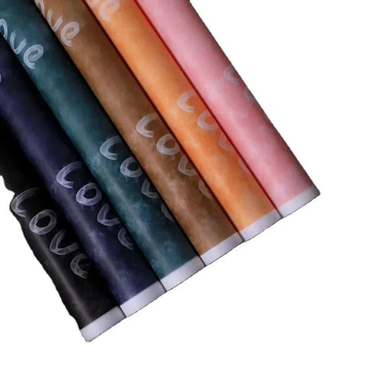 Waterproof Gift Bouquet Wrapping Paper "Love",22.8*22.8 Inch-20 Sheets - Huayi Flower Wraps