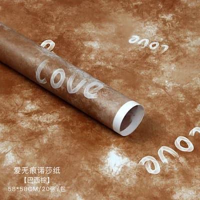 Waterproof Gift Bouquet Wrapping Paper "Love",22.8*22.8 Inch-20 Sheets - Huayi Flower Wraps