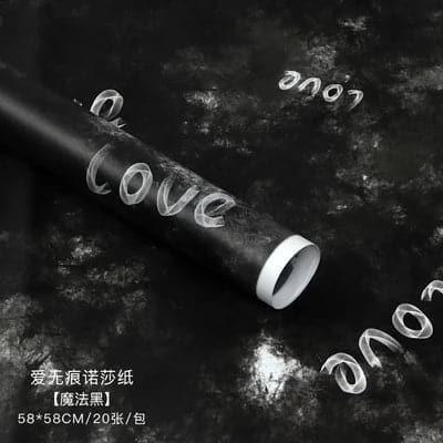 Waterproof Gift Bouquet Wrapping Paper "Love",22.8*22.8 Inch-20 Sheets - Huayi Flower Wraps