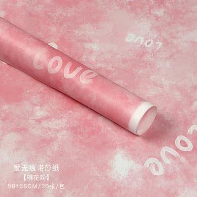 Waterproof Gift Bouquet Wrapping Paper "Love",22.8*22.8 Inch-20 Sheets - Huayi Flower Wraps