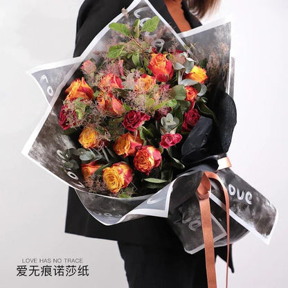 Waterproof Gift Bouquet Wrapping Paper "Love",22.8*22.8 Inch-20 Sheets - Huayi Flower Wraps