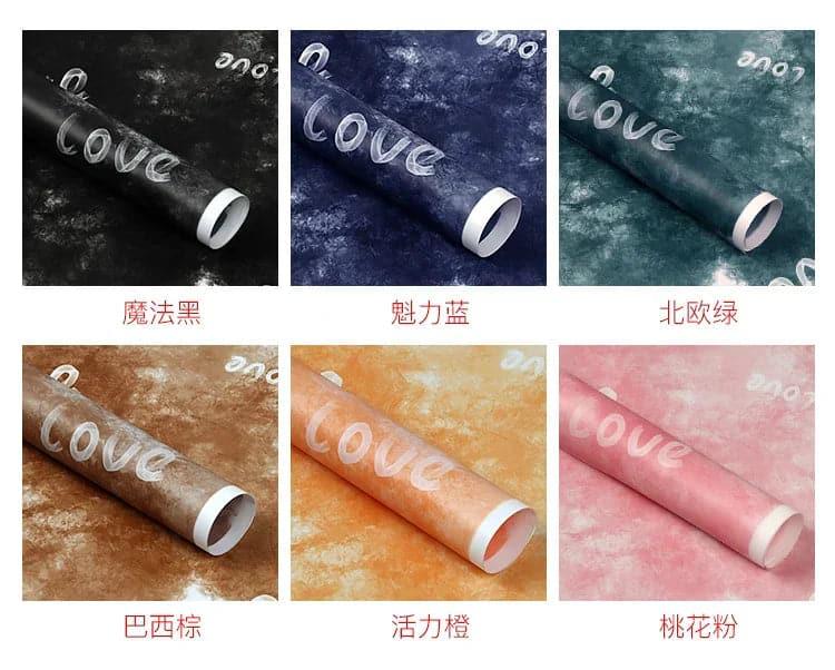 Waterproof Gift Bouquet Wrapping Paper "Love",22.8*22.8 Inch-20 Sheets - Huayi Flower Wraps