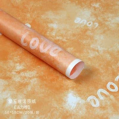 Waterproof Gift Bouquet Wrapping Paper "Love",22.8*22.8 Inch-20 Sheets - Huayi Flower Wraps