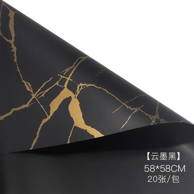 Waterproof Marble Paper Bouquet Wrapping Paper,22.8*22.8 Inch-20 Sheets - Huayi Flower Wraps