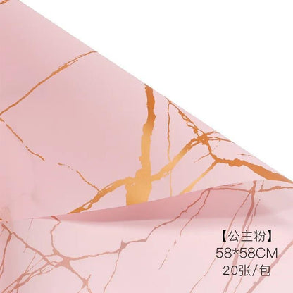 Waterproof Marble Paper Bouquet Wrapping Paper,22.8*22.8 Inch-20 Sheets - Huayi Flower Wraps