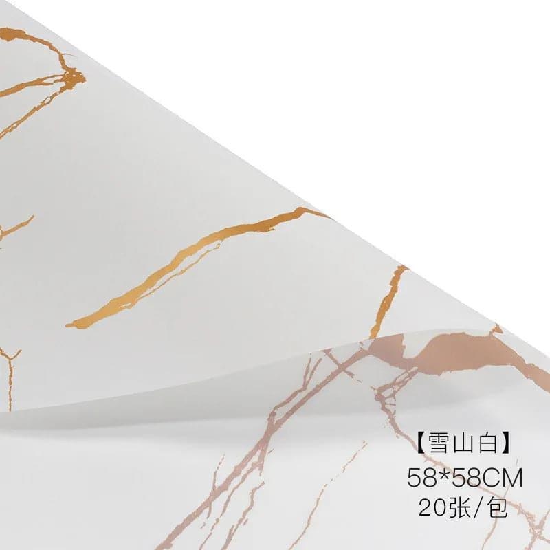 Waterproof Marble Paper Bouquet Wrapping Paper,22.8*22.8 Inch-20 Sheets - Huayi Flower Wraps