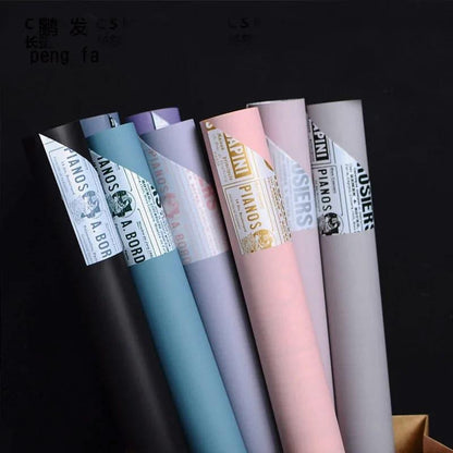 Waterproof PP Plastic Flowers Wrapping Paper Sheet with Letter Printing,22.8*22.8 inch - 20 sheets - Huayi Flower Wraps