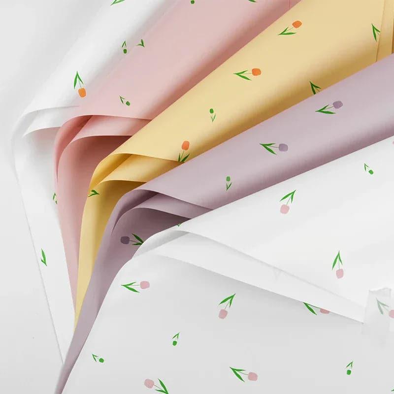 Waterproof Tulip Matte Flower Wrapping Paper,22.8*22.8 inch - 20 sheets - Huayi Flower Wraps