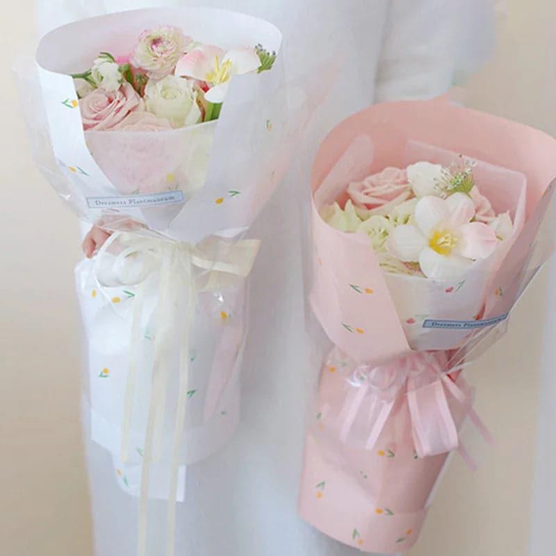 Waterproof Tulip Matte Flower Wrapping Paper,22.8*22.8 inch - 20 sheets - Huayi Flower Wraps